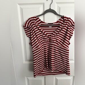Pinup Girl Clothing:Red and white sailor sleeveless top XL